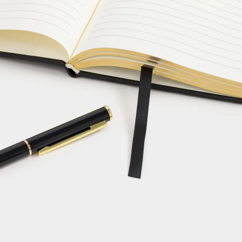 Блокнот для записей, 15х20 см, 80 л, с ручкой, черный, Stationery black, image-6