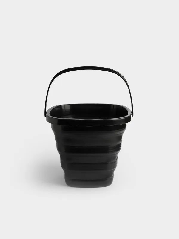 Ведро складное, 10 л, пластик/резина, квадратное, черное, Foldaway black, image-0