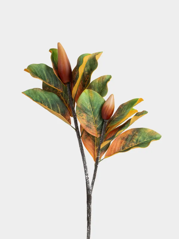 Ветка декоративная, 98 см, Листья магнолии, Broadleaf decor, image-1
