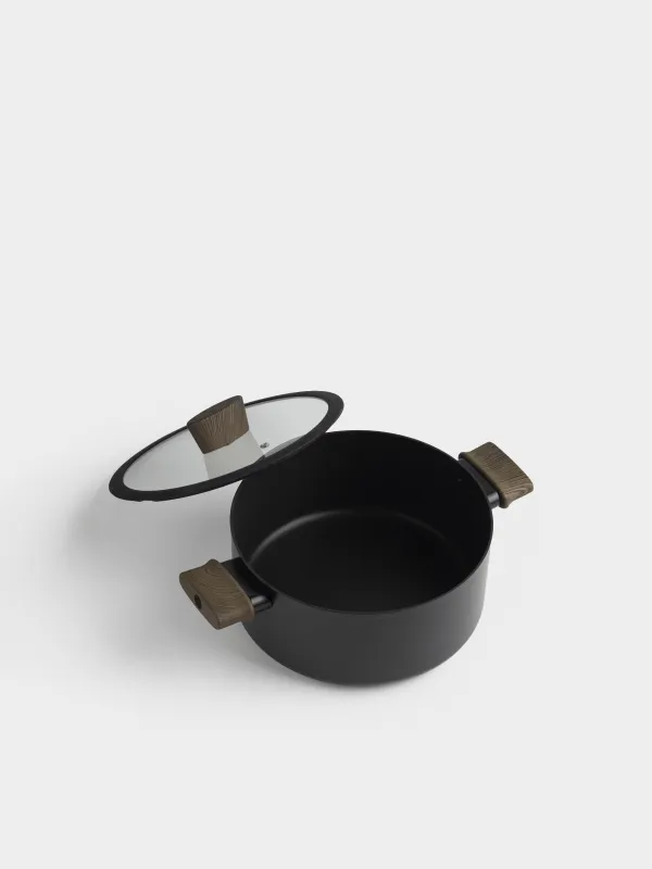 Кастрюля, 4,4 л, с крышкой, Inty black, image-1