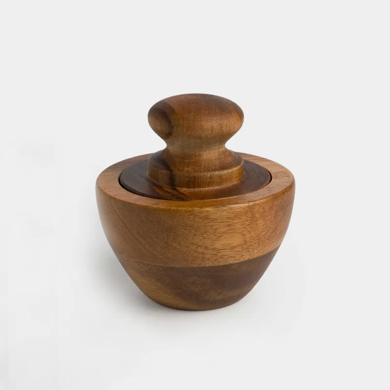 Ступка для специй, 8x5 см, с пестиком, дерево, Noble tree