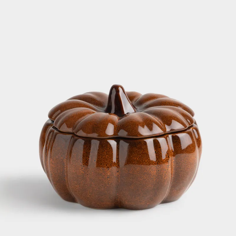 Емкость для хранения, 23х16 см, 2,5 л, фарфор P, оранжевая, Тыква, Autumn gourds, image-0