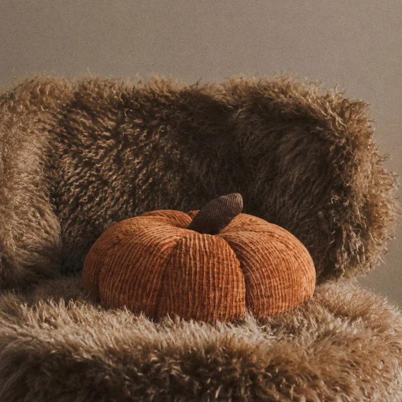 Подушка декоративная, 24х12 см, шенилл, оранжевая, Тыква, Chenill figure
