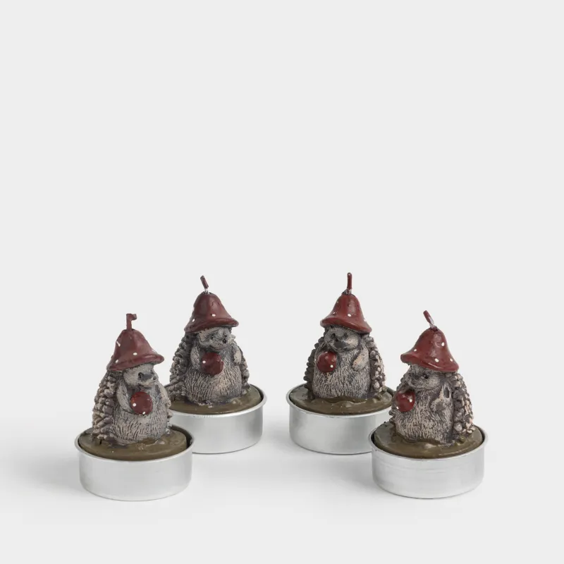 Свеча, 3x5 см, 4 шт, коричнево-красная, Ежик, Shape candle, image-0