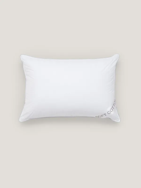Подушка, 50х70 см, хлопок/микрофибра, белая, с серебристым кантом, Soft cotton, image-2