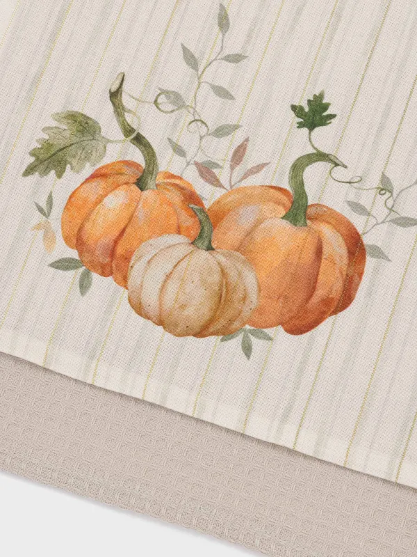 Полотенце кухонное, 2 шт, Тыквы, Stripes pumpkin, image-1