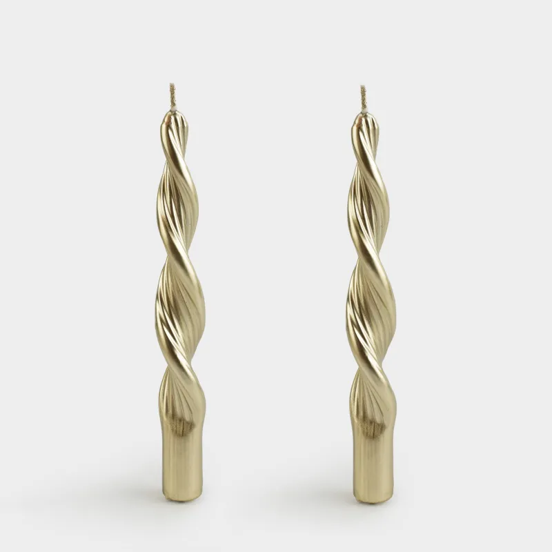 Свеча, 2 шт, 20 см, тонкая, Спираль, Spiral shape