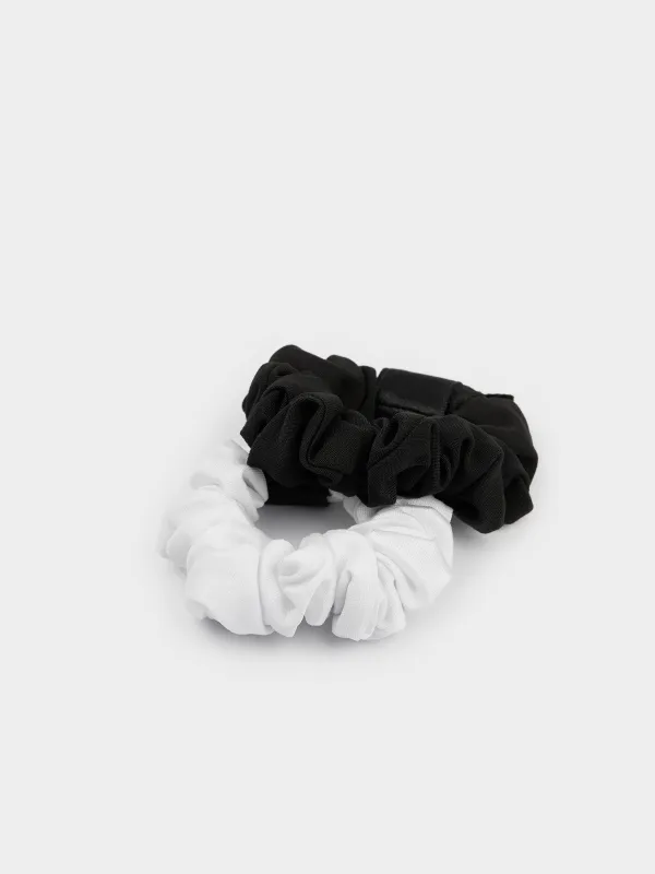 Набор резинок для волос, 2 шт, черная/белая, Silk, image-1