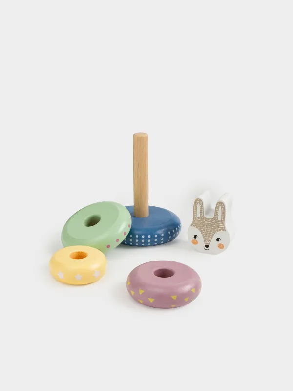 Игрушка развивающая, 14 см, Пирамидка кролик, Kiddy, image-2