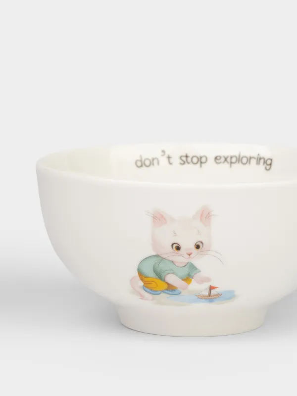 Тарелка суповая, 12х6 см, Кот с корабликом, Ideas life, image-3