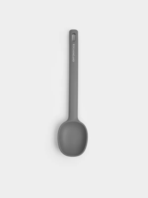 Ложка сервировочная, 28 см, силикон, серая, Grey steel, image-0