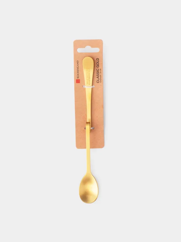 Ложка чайная, 20 см, с изогнутой ручкой, сталь, золотистая, Classic gold, image-4