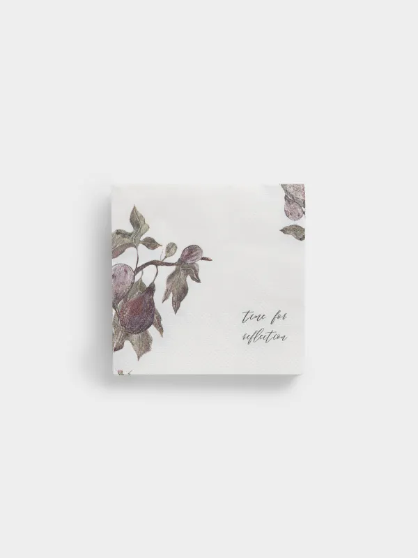 Салфетки бумажные, 21х21 см, 20 шт, квадратные, белые, Инжир, Fruit garden, image-0