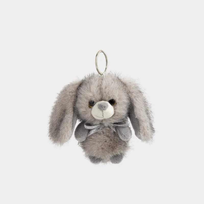 Брелок, 11 см, мягкий, полиэстер/металл, серый, Заяц, Rabbit