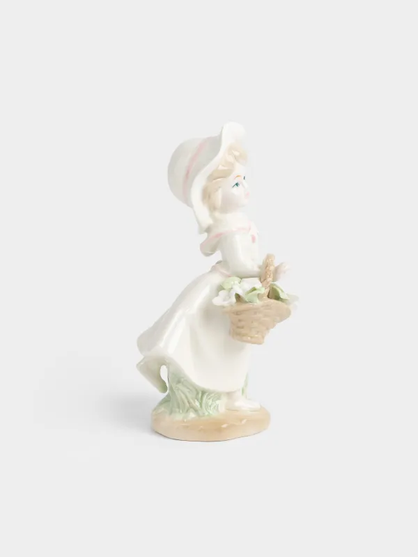 Статуэтка, 18 см, Девочка с цветами, Girl figurine, image-1