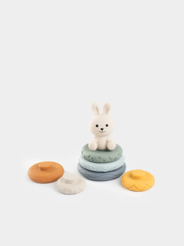 Игрушка развивающая, 19 см, Пирамидка зайка, Kiddy, image-1
