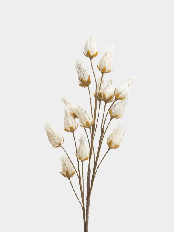 Ветка декоративная, 1 м, пенопласт/пластик, Белые цветы, Flower garden, image-1