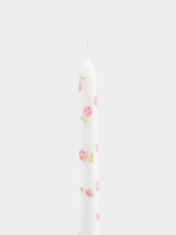 Свеча, 25 см, тонкая, Цветы, Print candle, image-1