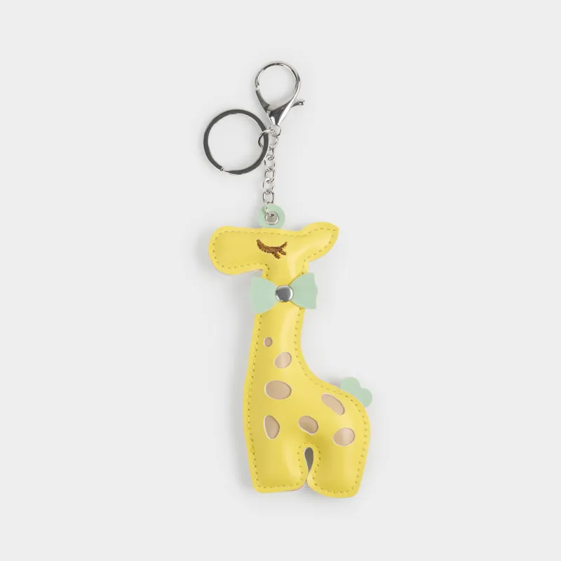 Брелок, 19 см, полиуретан/металл, желтый, Жираф, Giraffe