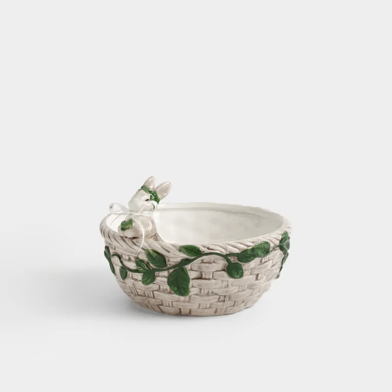 Конфетница, 20х14 см, Кролик с венком, Easter lace