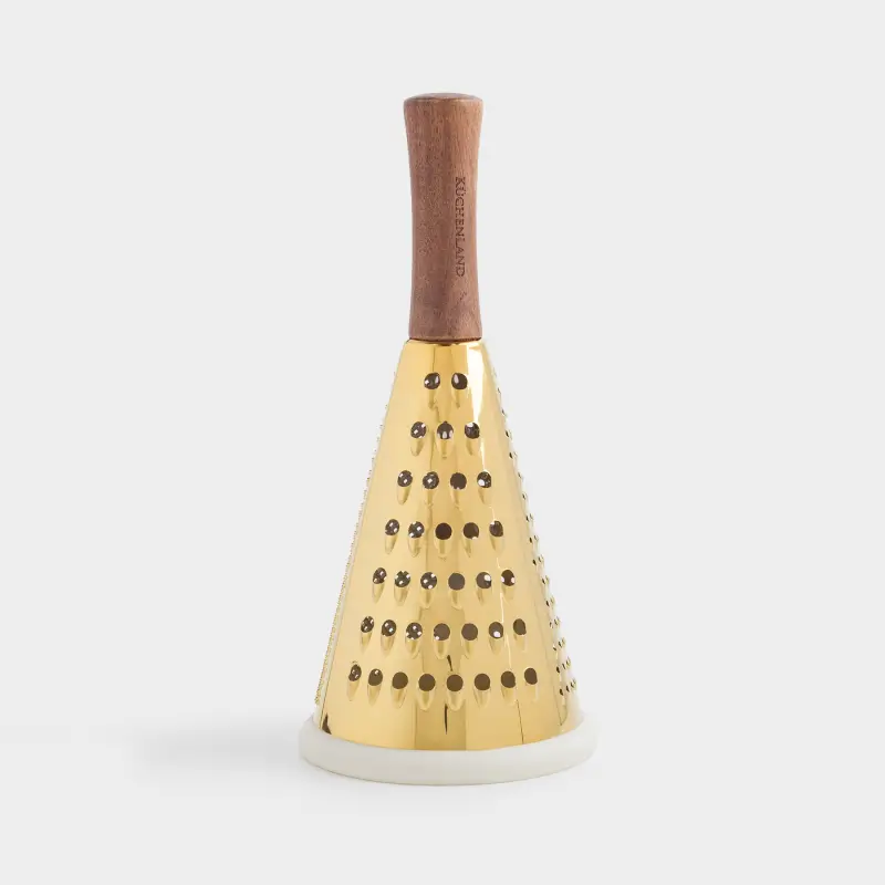 Терка, 24 см, сталь/дерево/резина, круглая, золотистая, Classic gold ,image-0