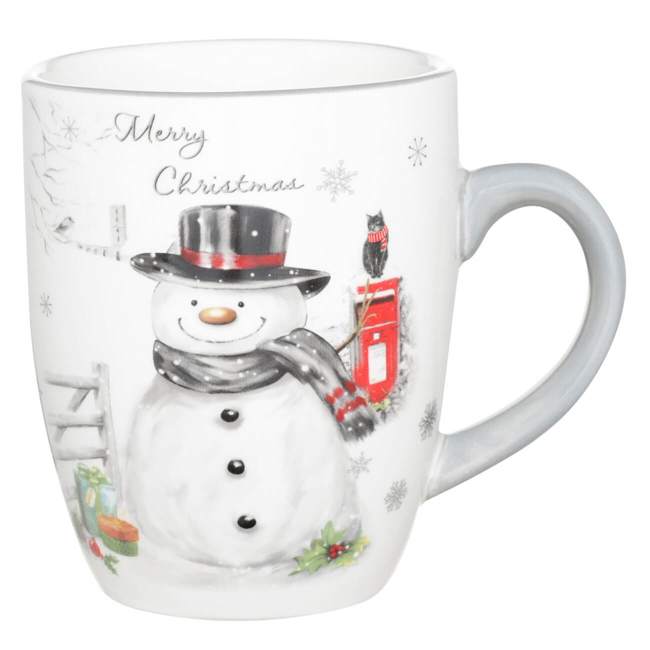 

Кружка, 330 мл, керамика, белая, Снеговик в шляпе, Friendly snowman