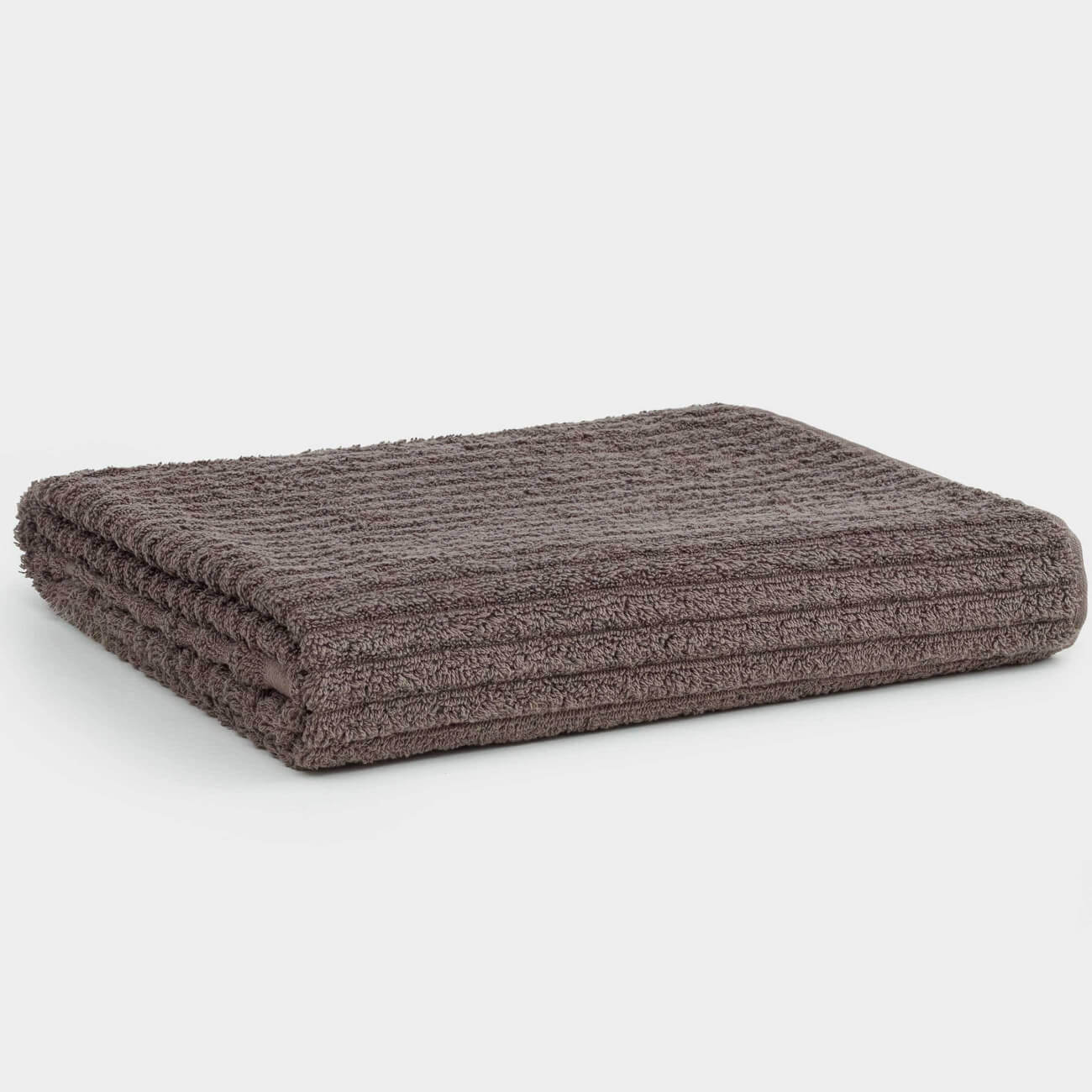 

Полотенце, 70х140 см, хлопок, коричневое, Объемные полосы, Stripes cotton