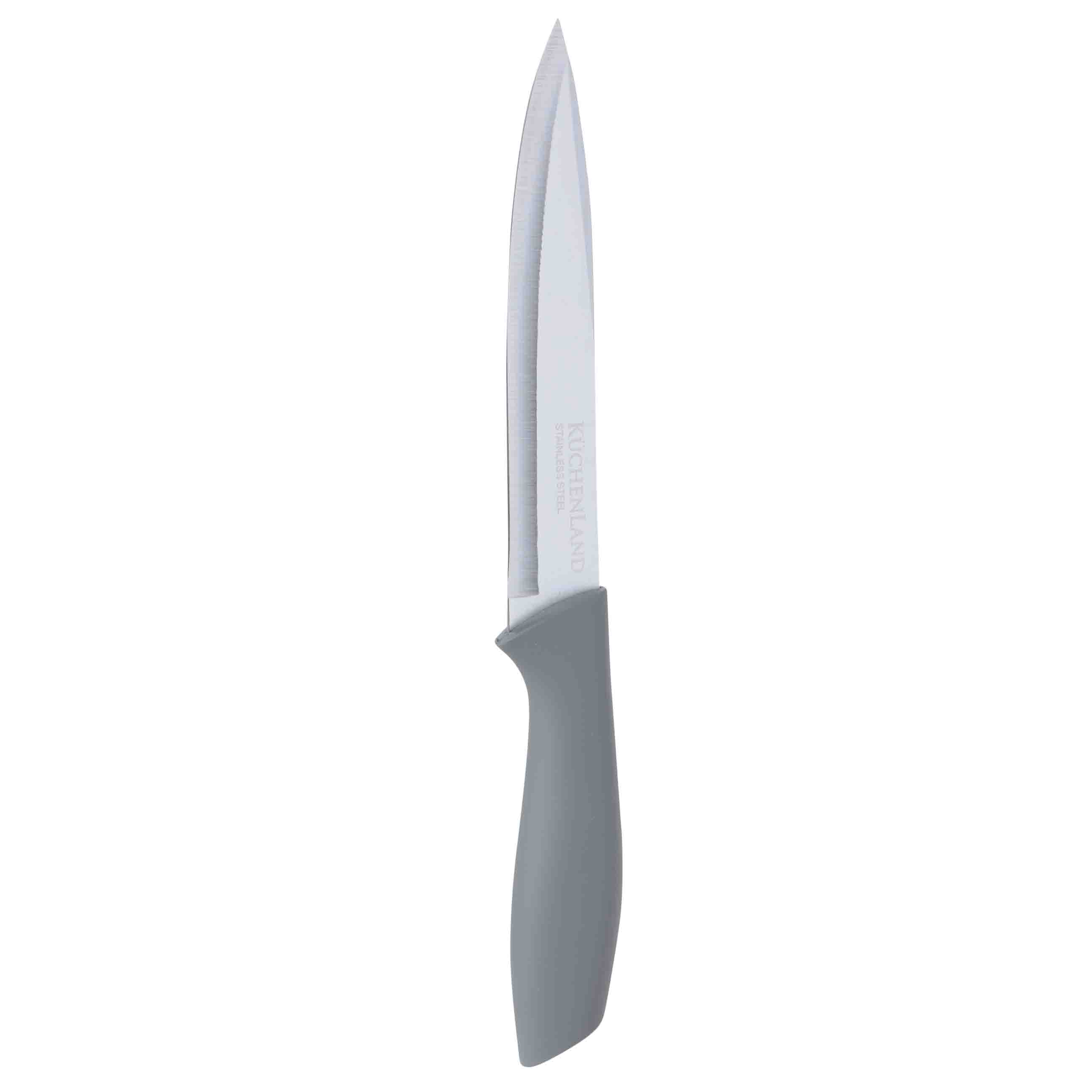 Набор ножей, 5 пр, в подставке, сталь/пластик, серый, Grey steel изображение № 4