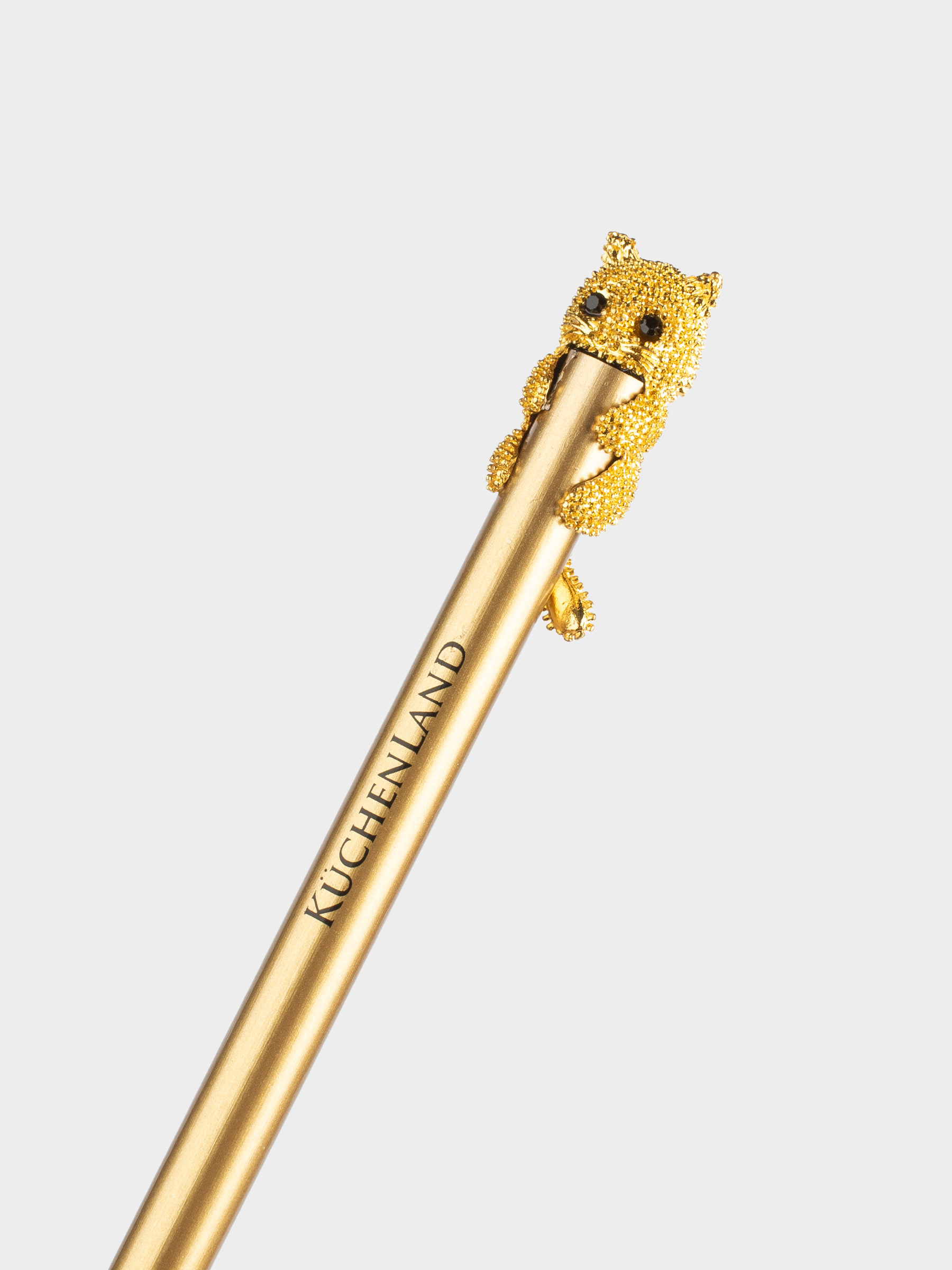 Карандаш, 18 см, чернографитный, с фигуркой, золотистый, Кот, Draw, image-3