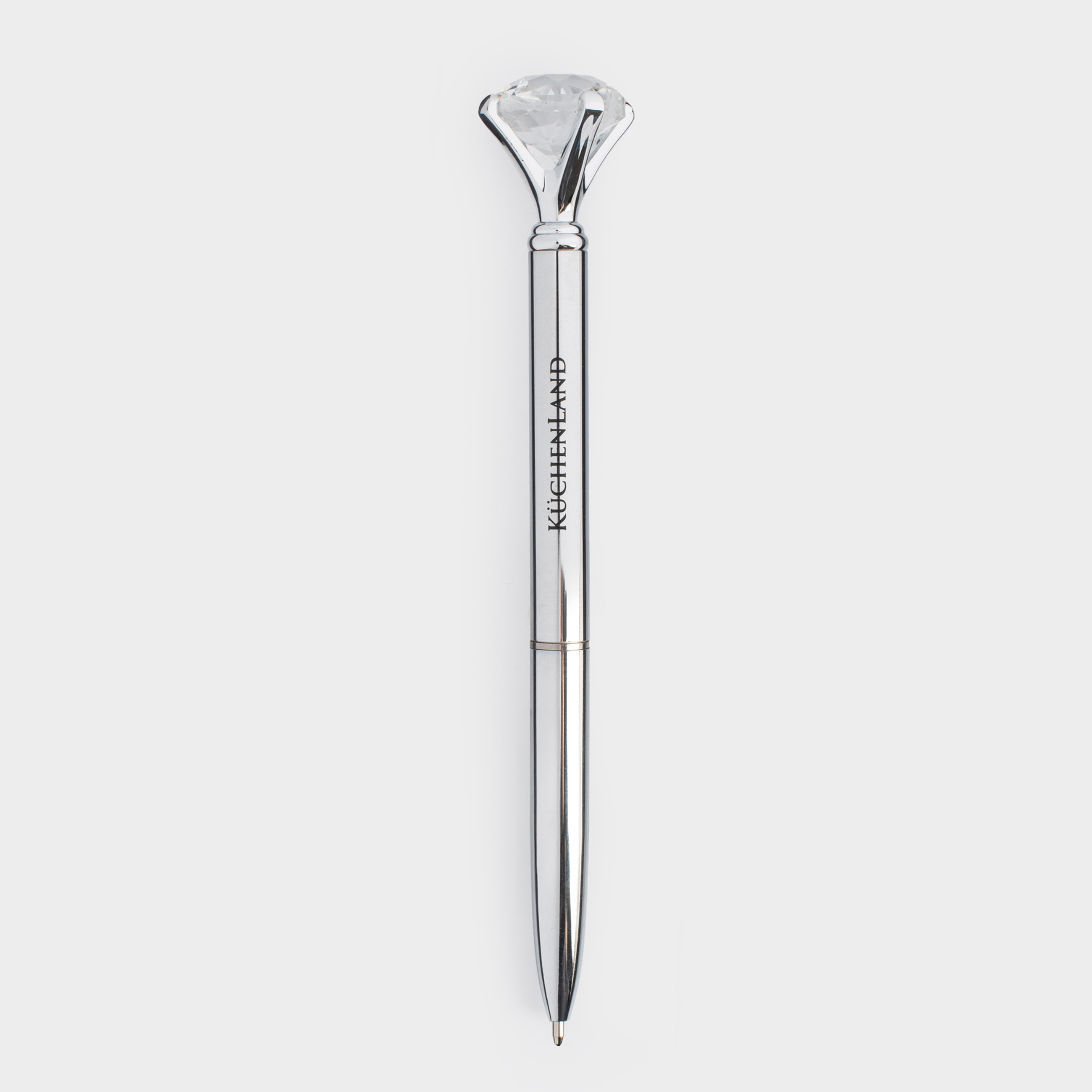 Ручка шариковая, 14 см, с фигуркой, сталь, серебристая, Кристалл, Draw figure, image-0