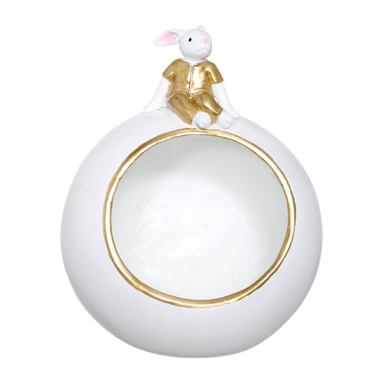 

Конфетница, 17 см, полирезин, белая, Шар с кроликом, Rabbit