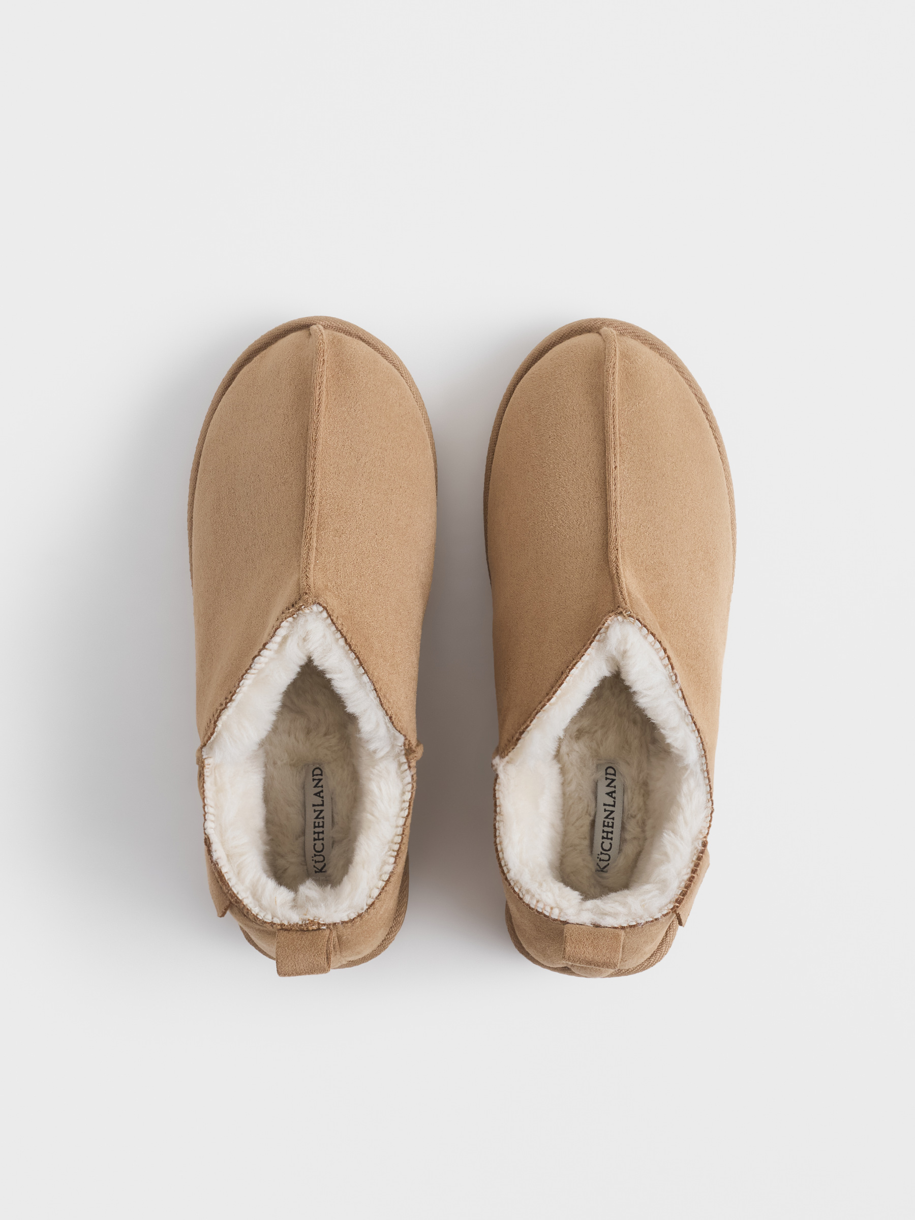Угги женские, р. 36-37, замша/искусственный мех, бежевые, Suede, image-1