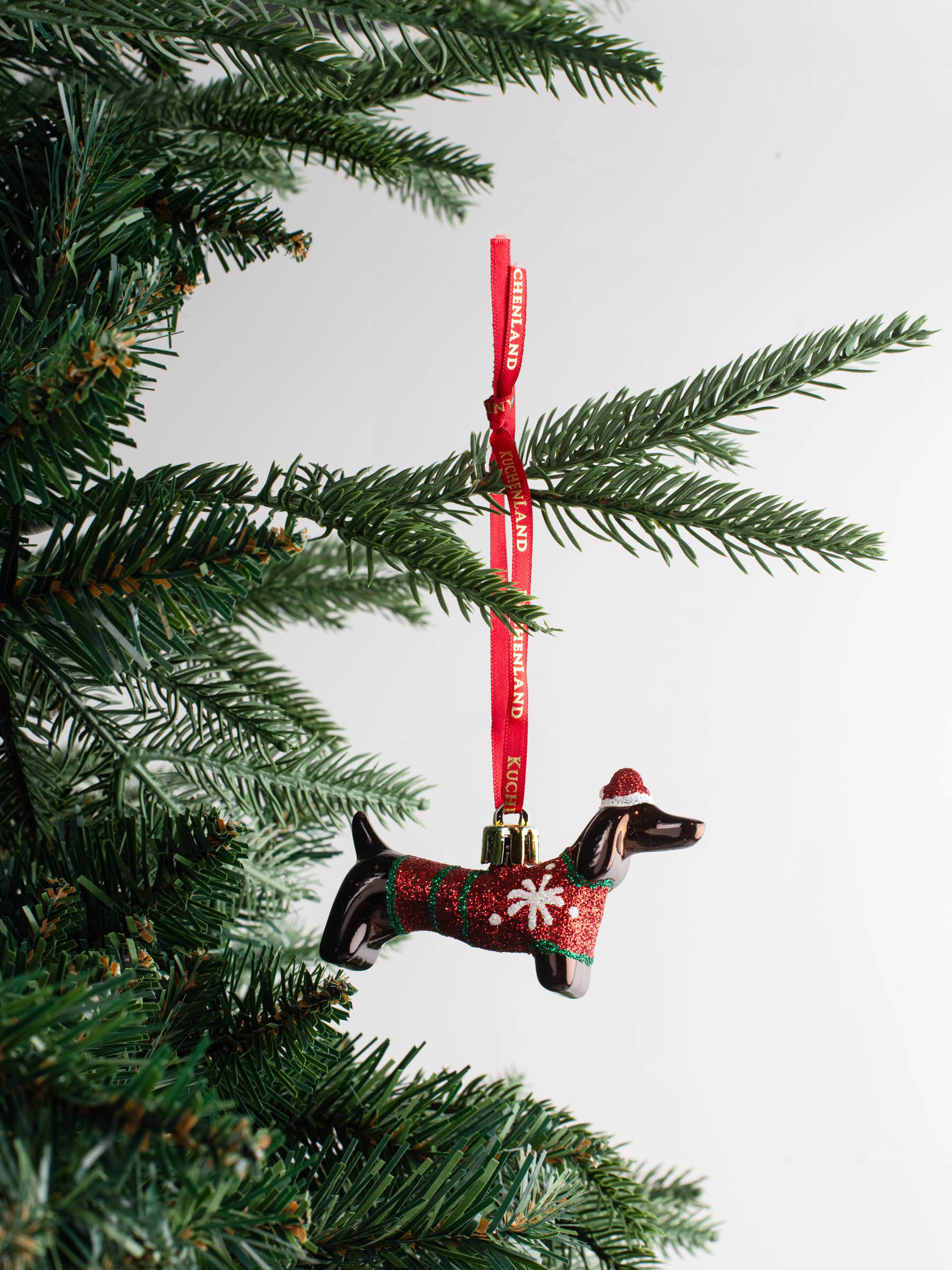 Игрушка елочная, 9х5 см, пластик, коричневая, Такса в новогоднем колпаке, Figure christmas, image-4
