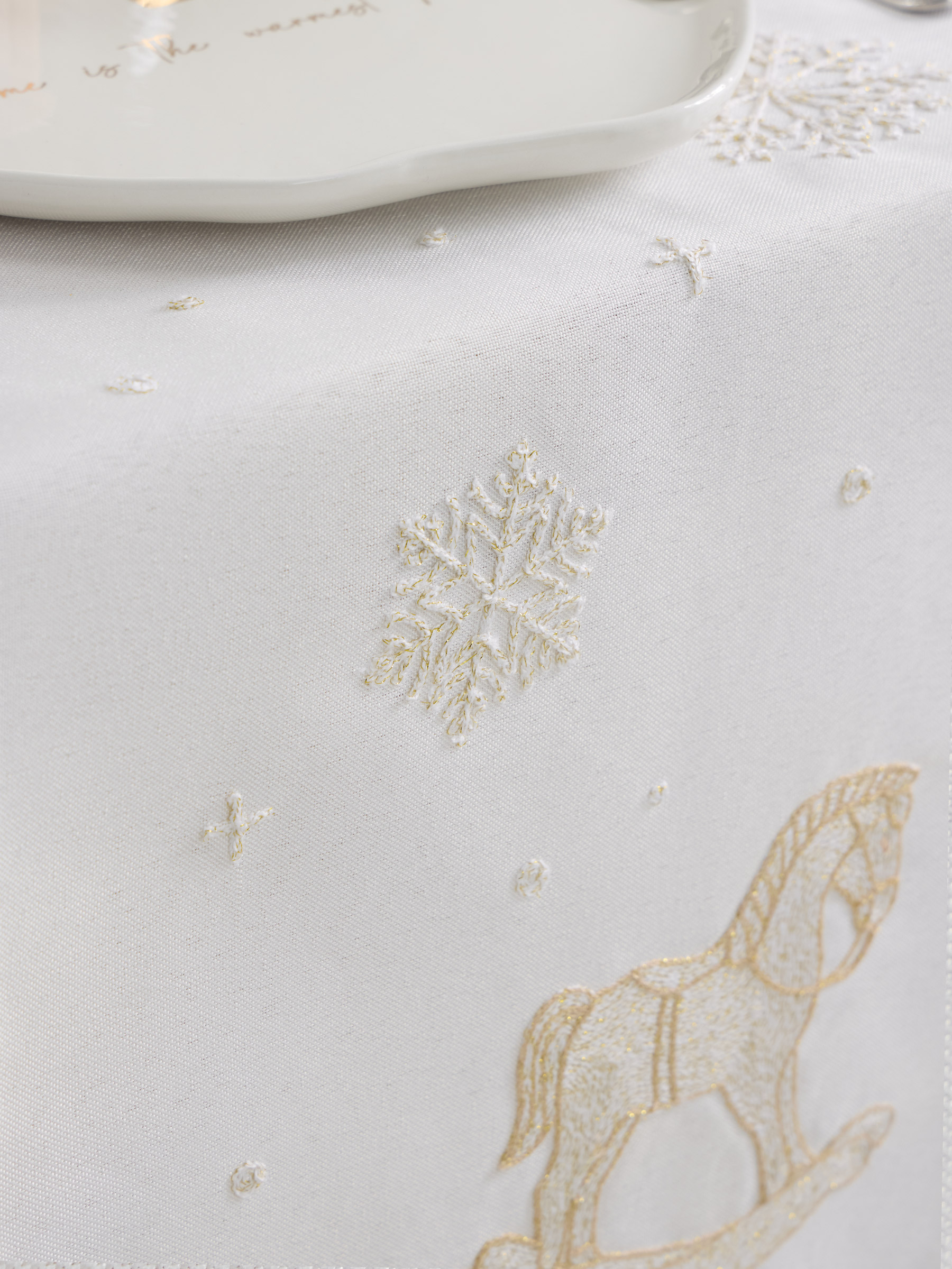 Дорожка настольная, 40х160 см, полиэстер, молочная, Лошадка, Snow horse, image-4