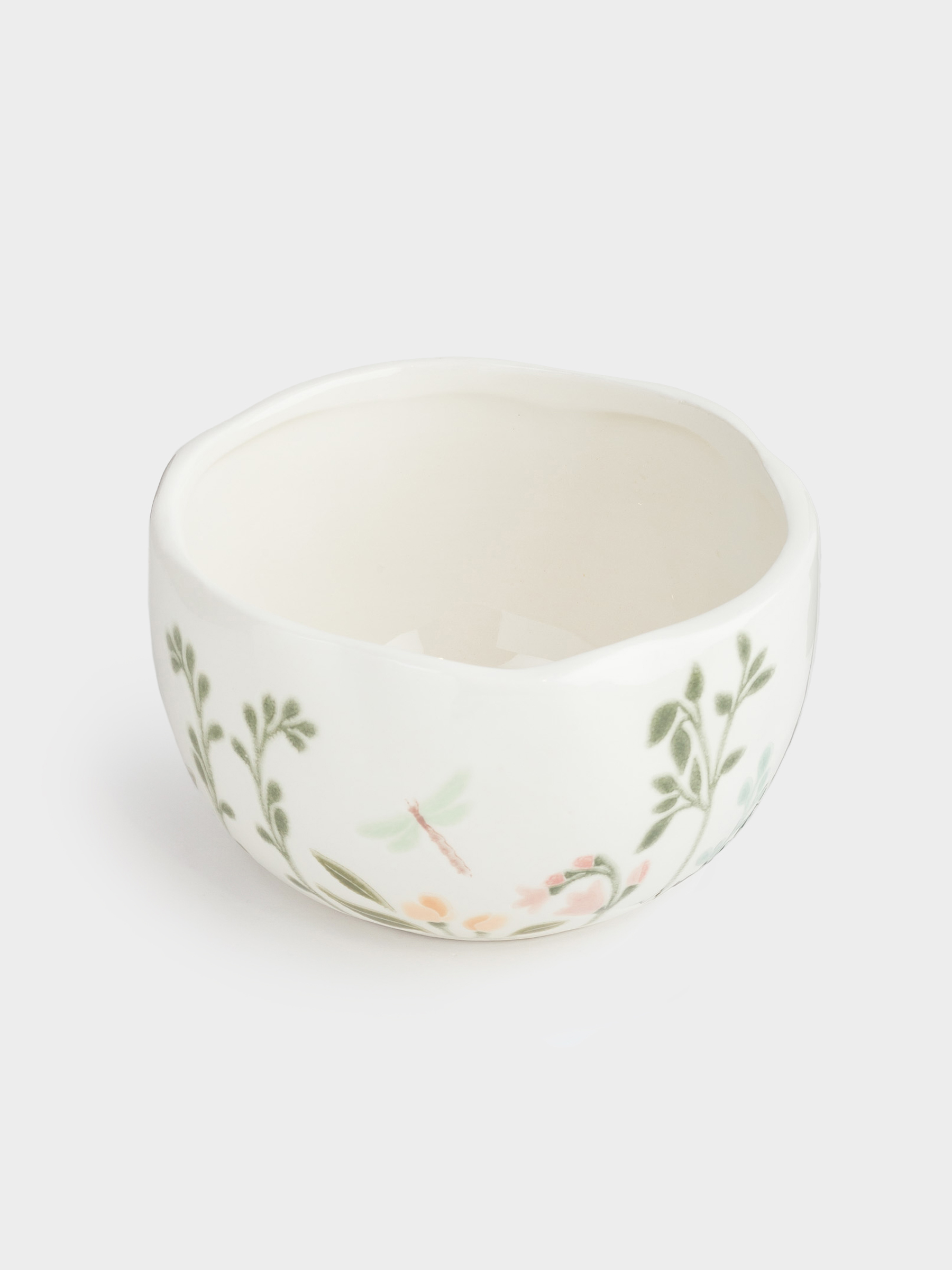 Пиала, 14х8 см, керамика, молочная, Полевые цветы, Meadow speckled