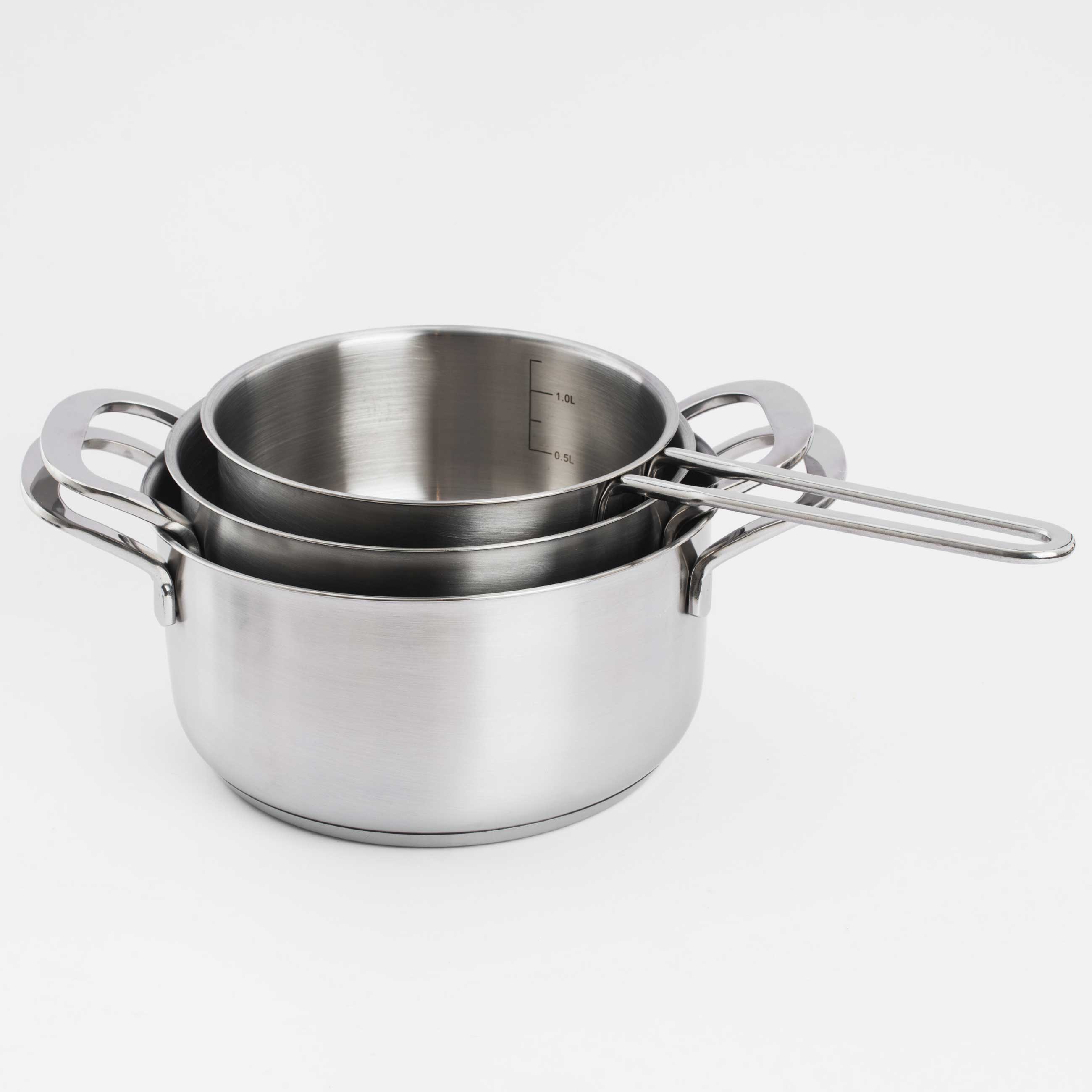 Набор посуды, 3 пр, с универсальной крышкой, сталь, Versatile изображение № 7