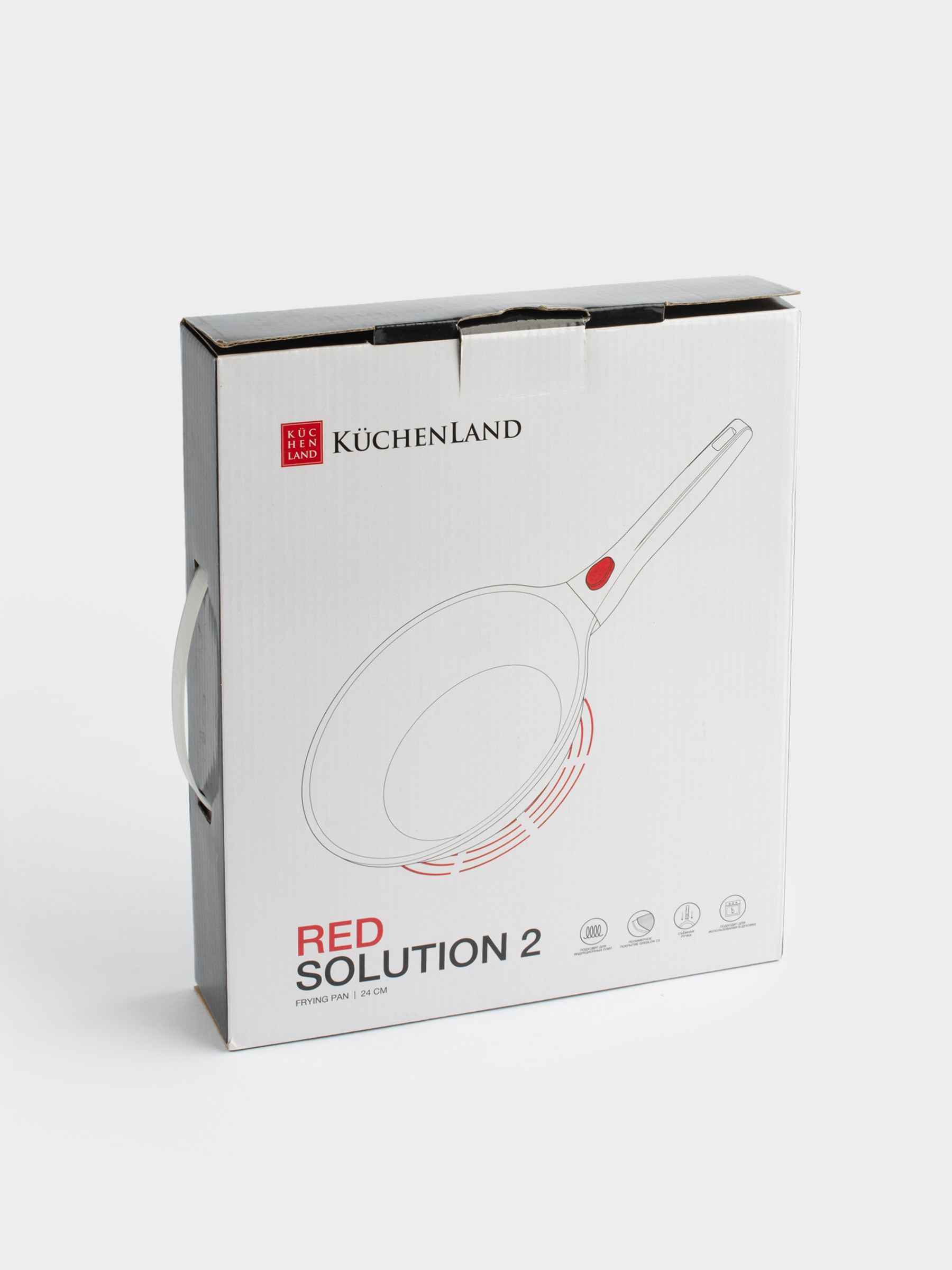 Сковорода, 24 см, съемная ручка, с покрытием, алюминий, Solution Red 2, image-8