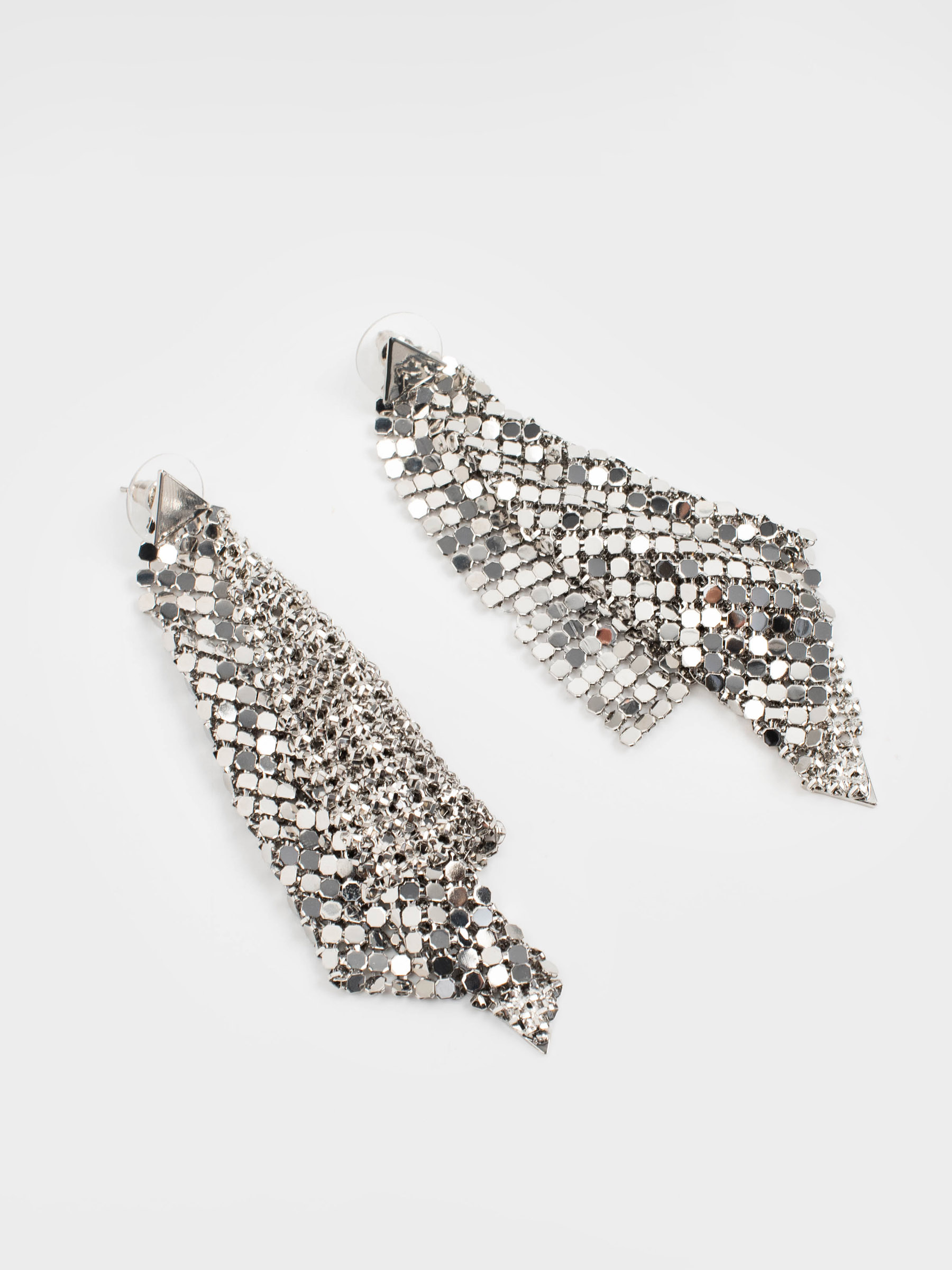 Серьги-пусеты, 7 см, металл, серебристые, Jewelry, image-1