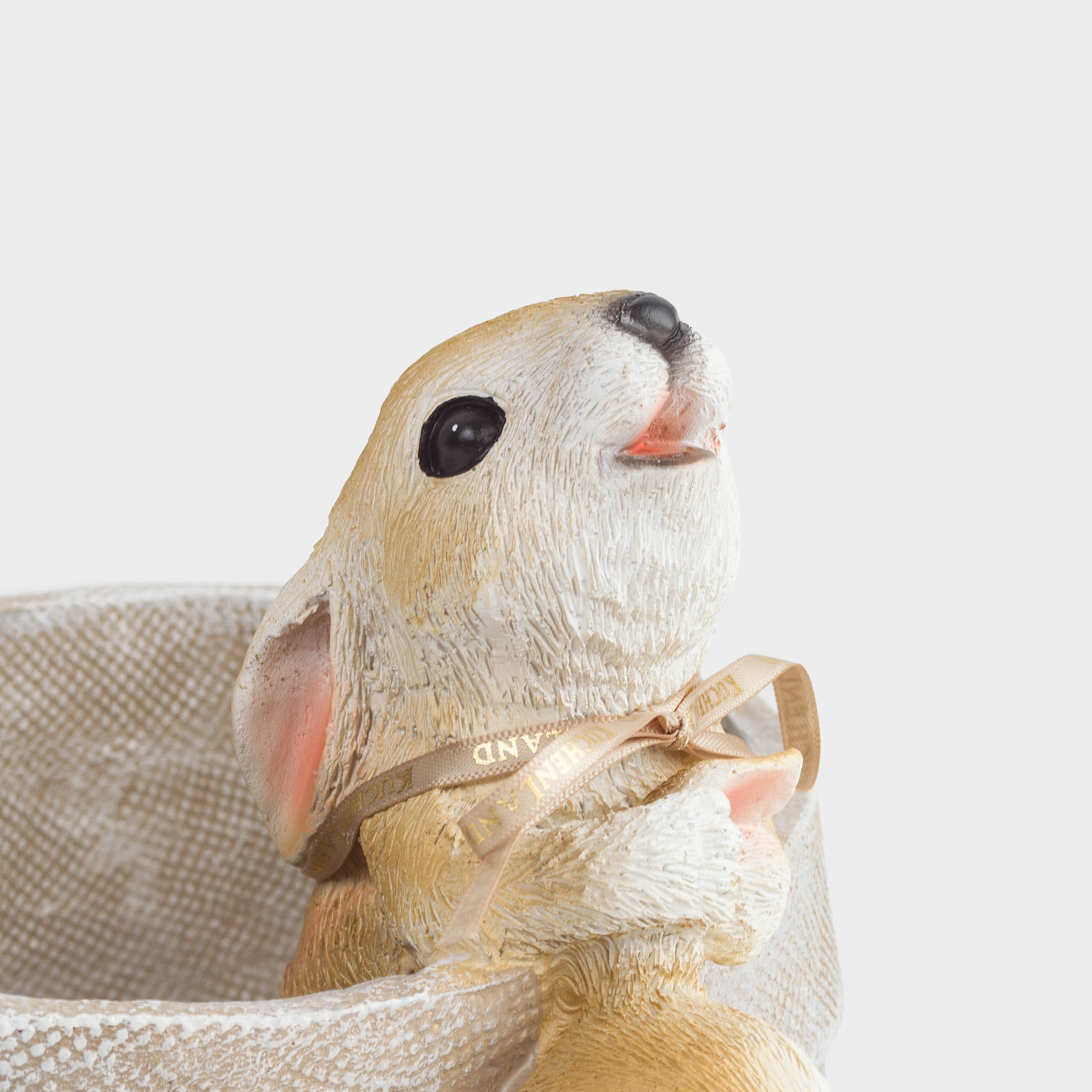 Ваза декоративная, 20х14 см, полирезин, бежевая, Кролики, Natural Easter, image-1