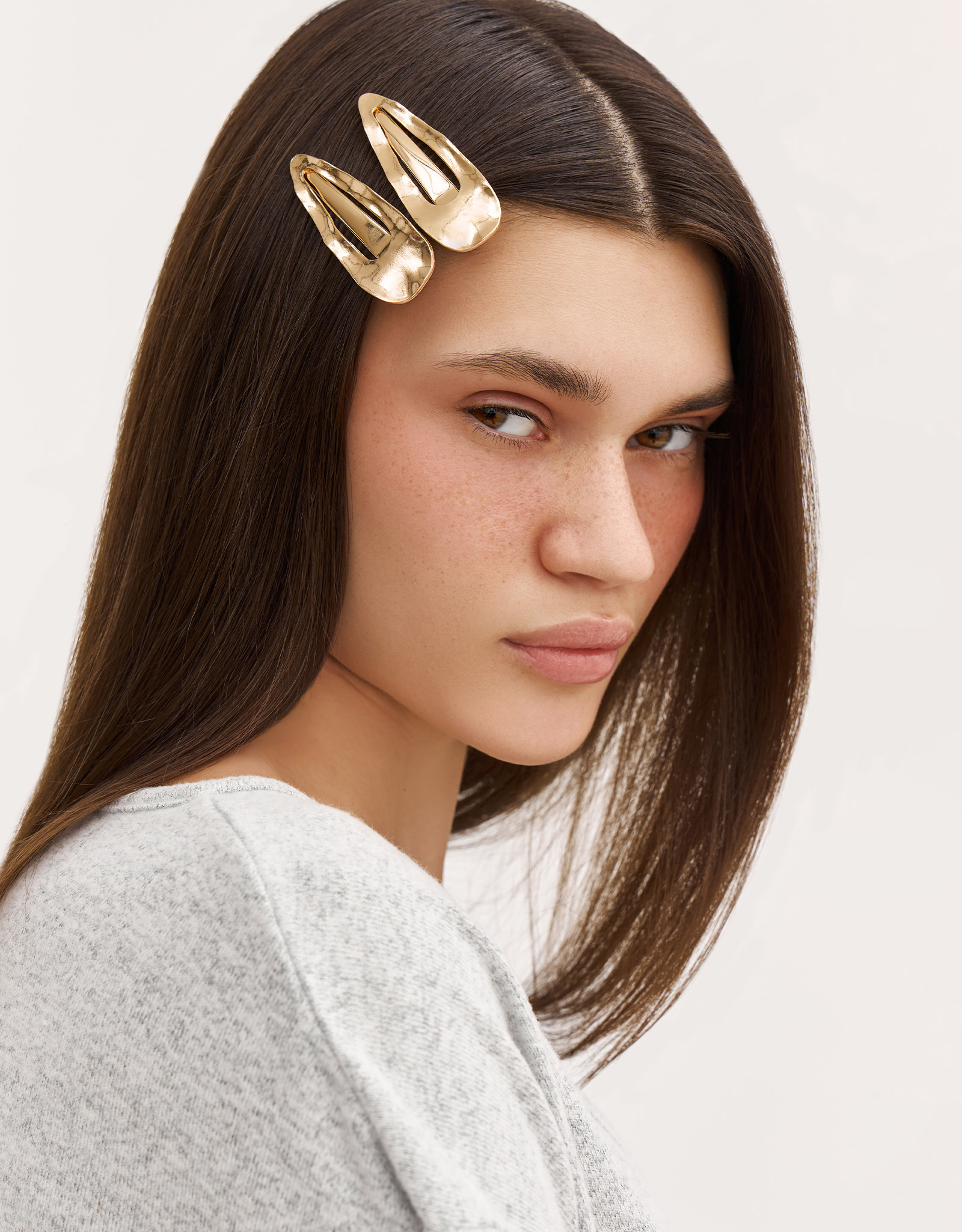 Заколка для волос, 7 см, металл, золотистая, Hairstyle