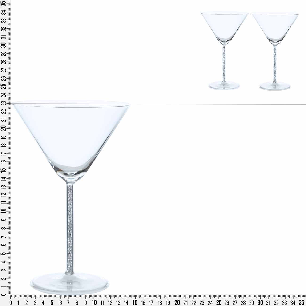 Бокал для мартини, 270 мл, 2 шт, стекло/стразы, Crystal decor изображение № 3