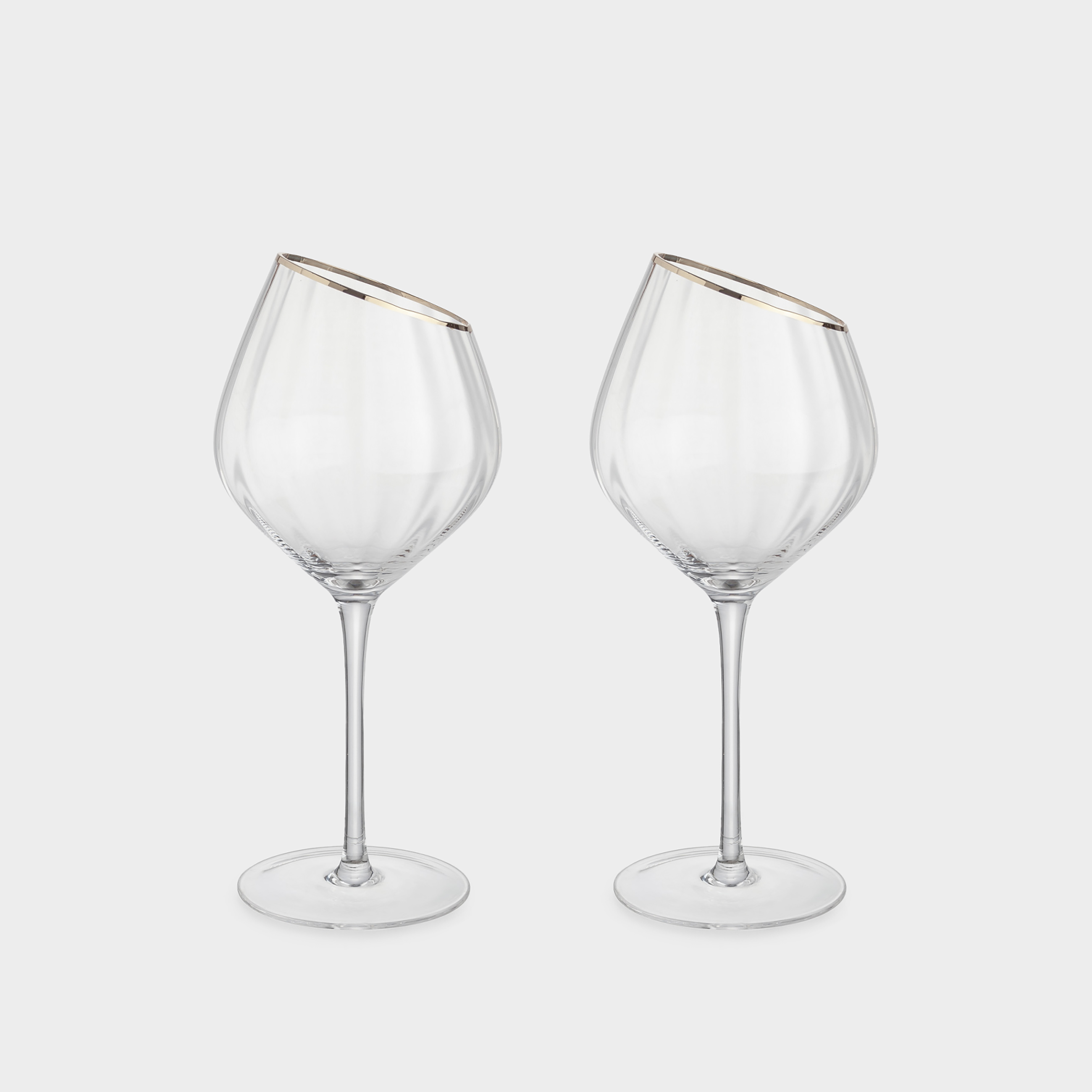 Бокал для красного вина 560 мл 2 шт стекло с золотистым кантом Charm R gold 2490₽