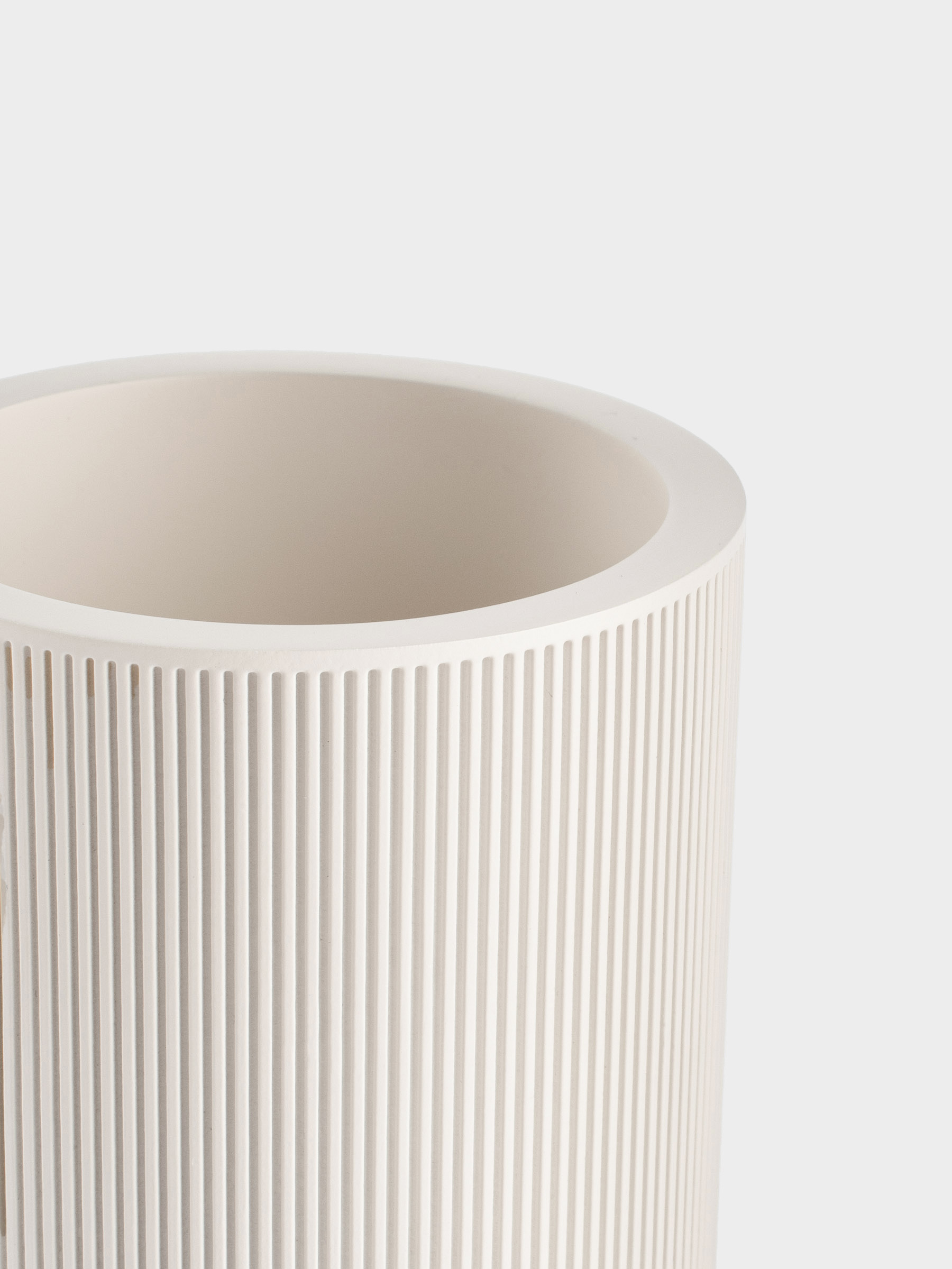 Стакан для ванной комнаты, 10 см, полирезин, молочный, White stripes, image-1