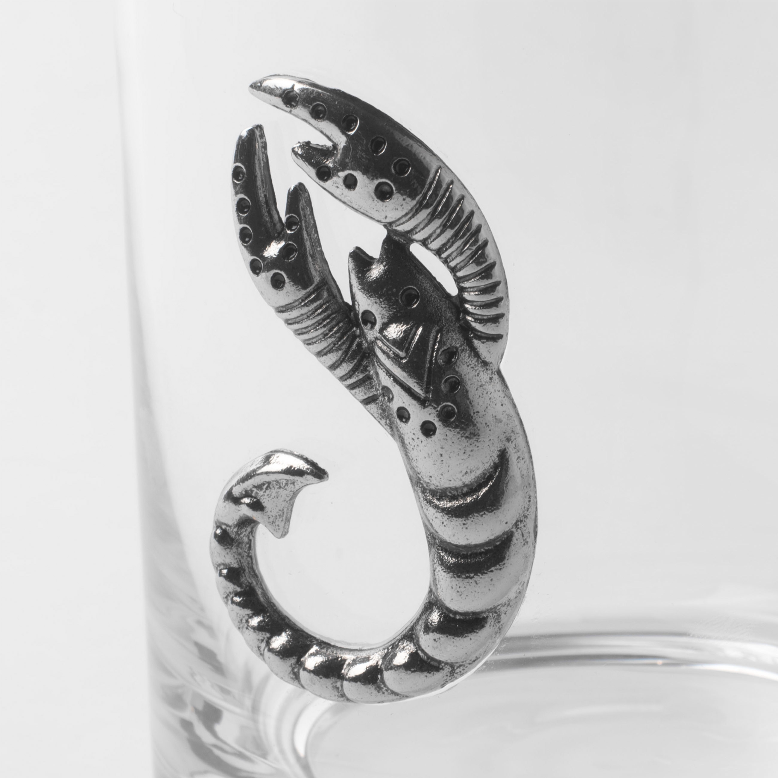Стакан для виски, 10 см, 340 мл, стекло/металл, серебристый, Скорпион, Zodiac, image-4
