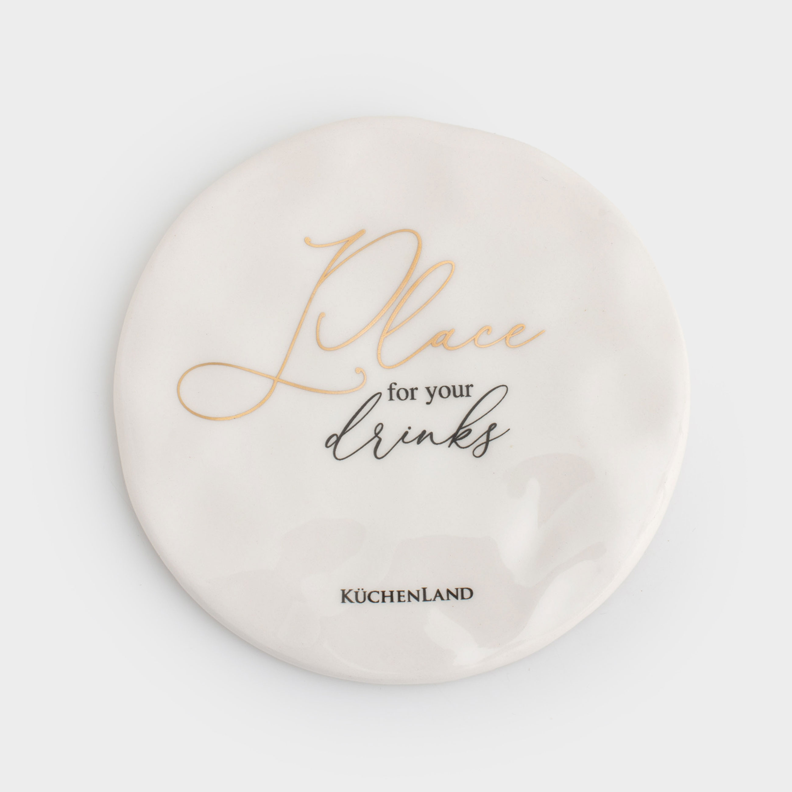 Подставка под кружку 10 см круглая керамикапробка молочная Мятый эффект Crumple kitchen 399₽