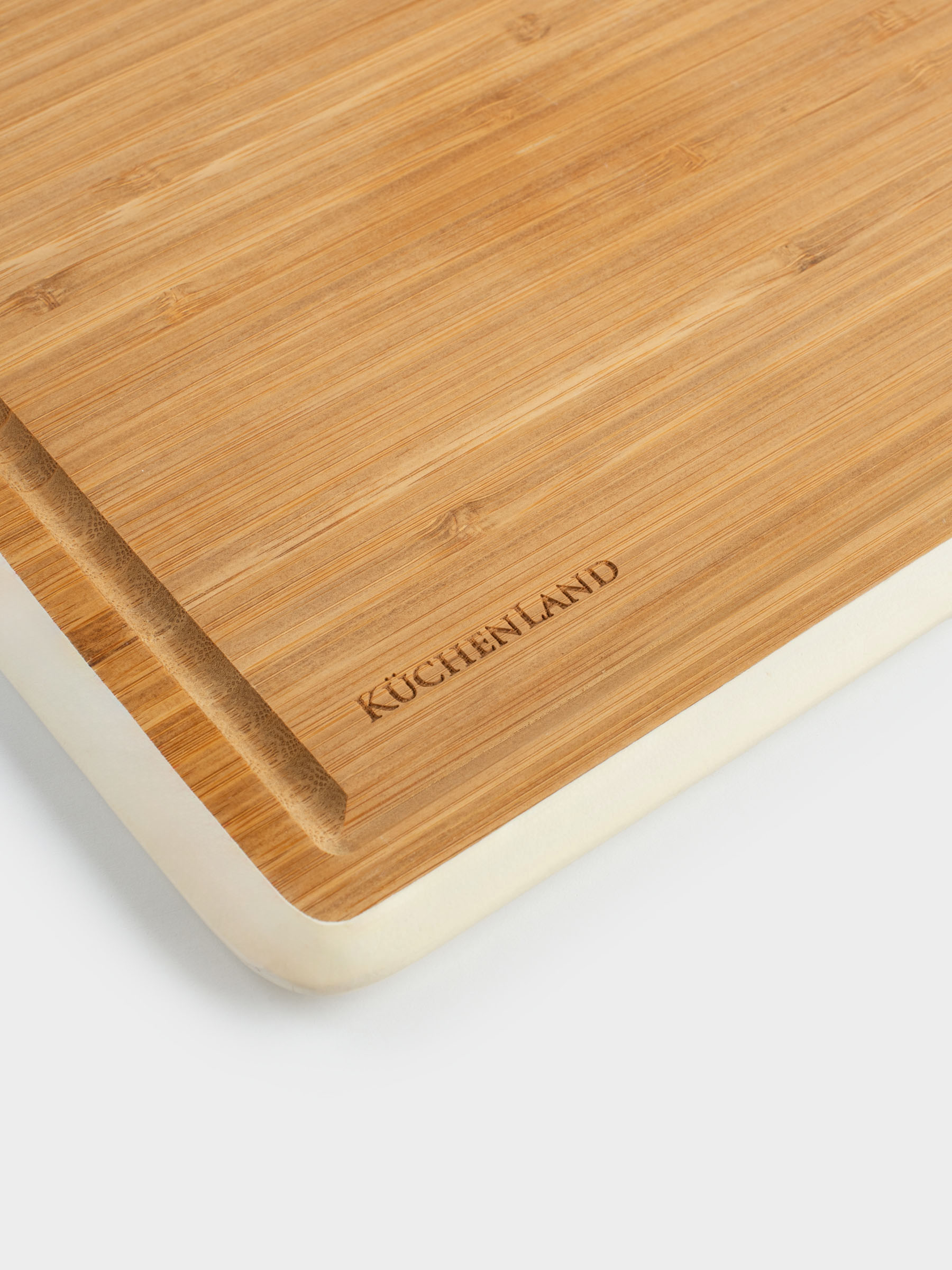 Доска разделочная, 38x28 см, бамбук, прямоугольная, молочный кант, Bamboo, image-1