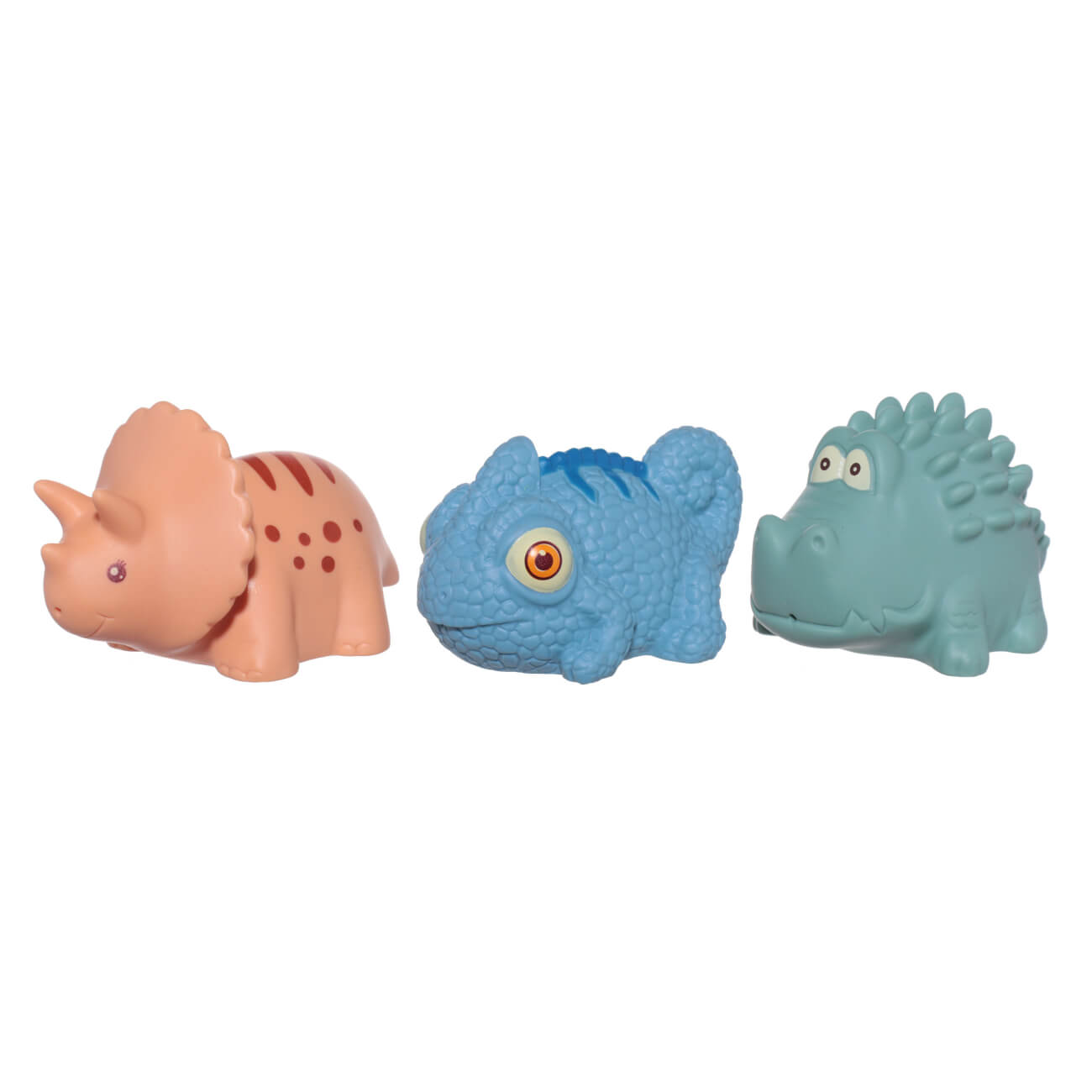 Набор игрушек для купания, 3 пр, ПВХ, цветной, Хамелеон/Динозавр/Крокодил, Kiddy набор пальчиковых игрушек