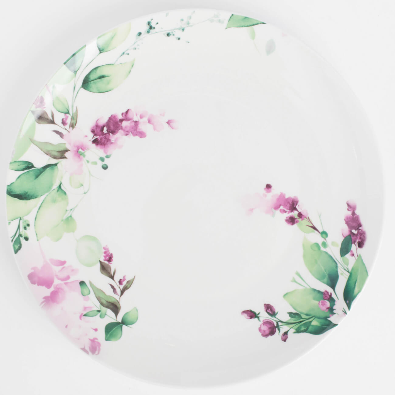 Тарелка обеденная, 27 см, фарфор N, белый, Акварельные цветы, Senetti изображение № 1