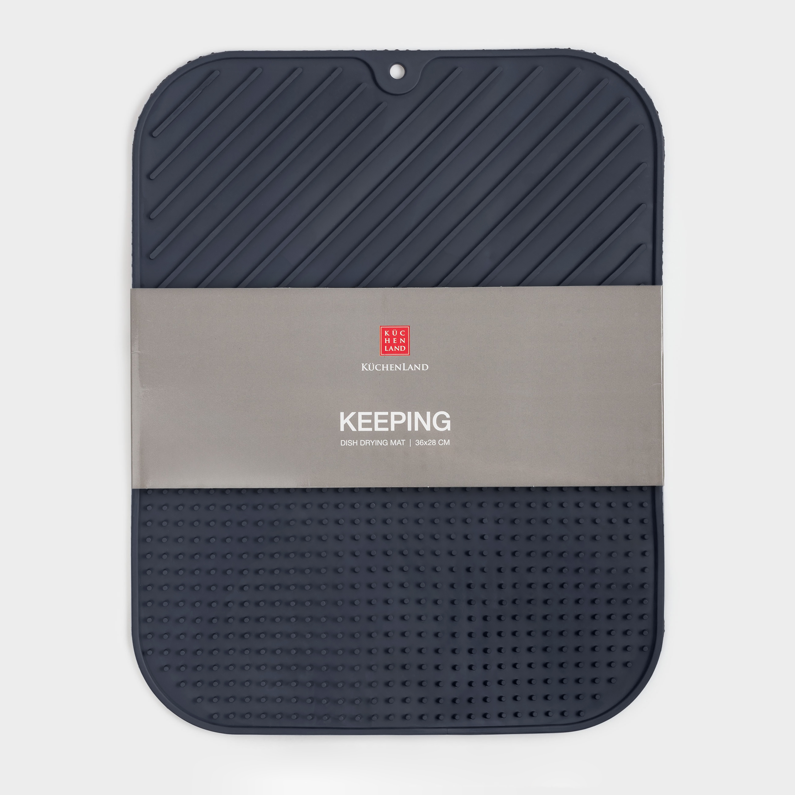 Коврик для сушки посуды, 36х28 см, резина, серый, Keeping, image-4