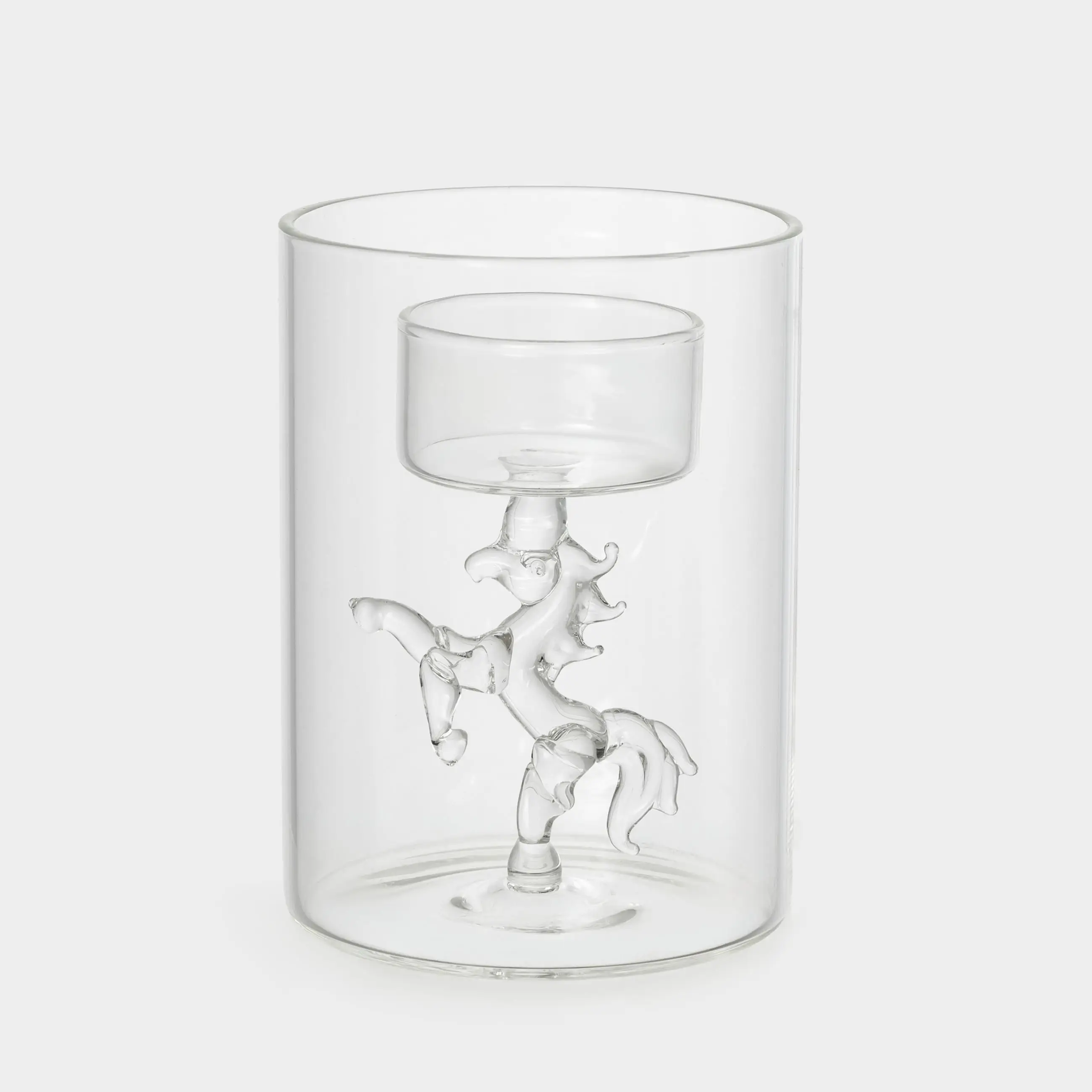 Подсвечник, 11 см, для чайной свечи, стекло Б, Конь, Decor candle